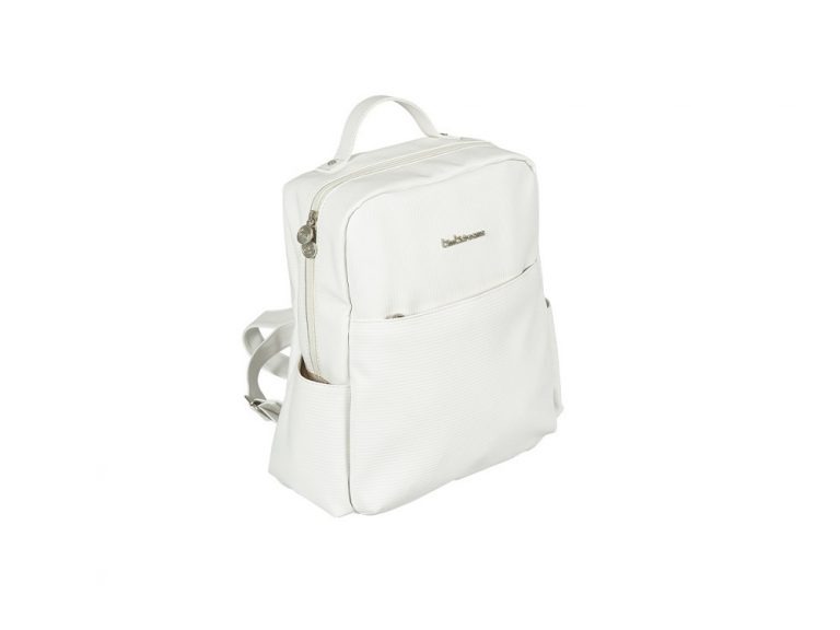 Mochila con cambiador Ecopiel Rayas blanco