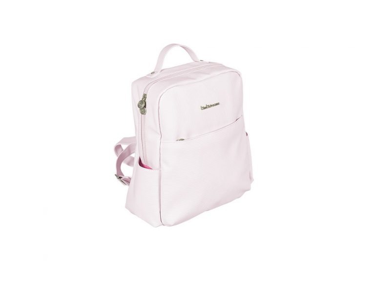 Mochila con cambiador Ecopiel Rayas rosa