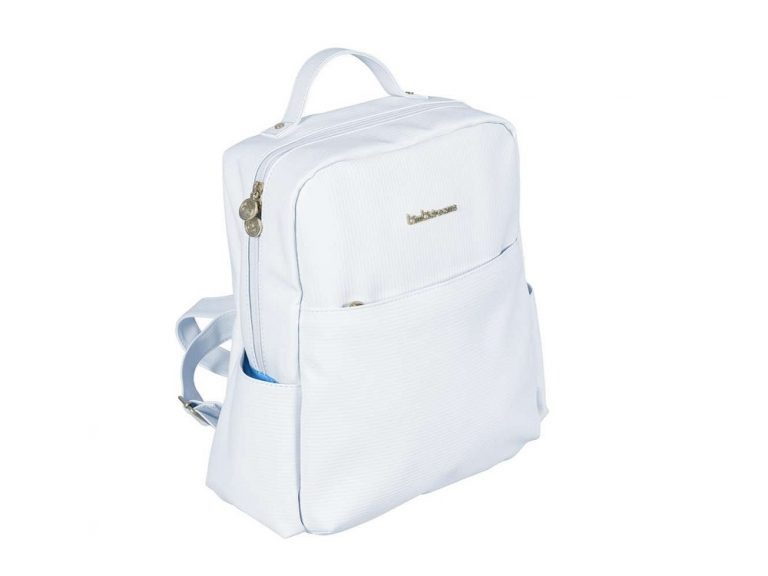 Mochila con cambiador Ecopiel Rayas blanco - Imagen 2